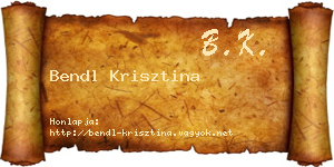 Bendl Krisztina névjegykártya